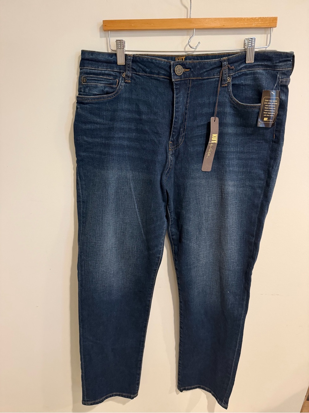 NWT KUT from the Kloth Katy High Rise Ankle Straight Jeans Sz 14 Dark Wash - Picture 2 of 7